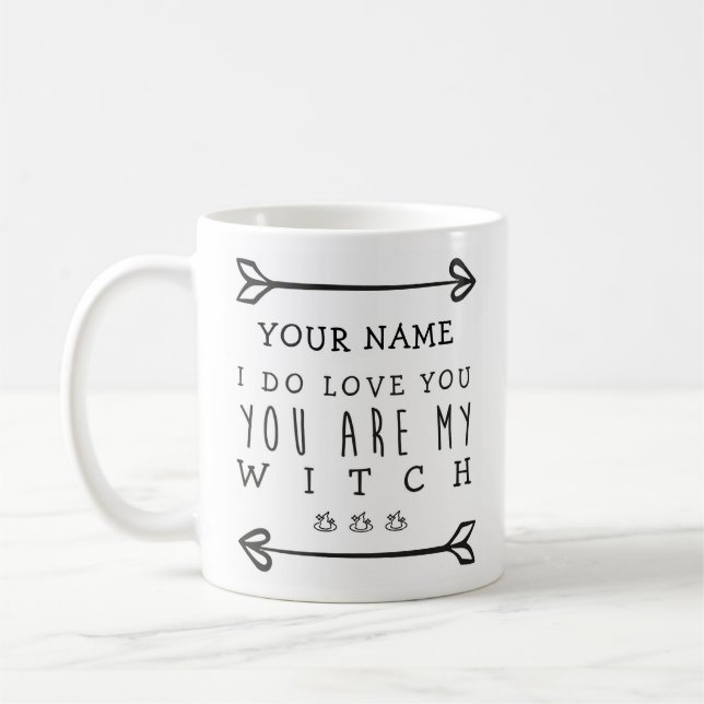 Personalisierte Halloween Tasse - Hexe (Links)