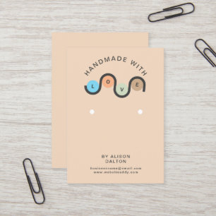 Personalisierte Handarbeit mit Liebe Ohrringe Schm Visitenkarte
