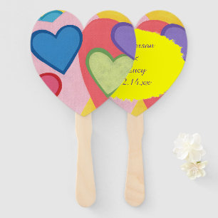 Personalisierte Handfans mit farbenfrohen Lagen Fächer