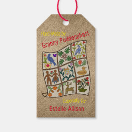 Personalisierte, handgefertigte Quilter Geschenkanhänger