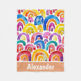 Personalisierte handgemalte Wasserfarbenbügel Fleecedecke