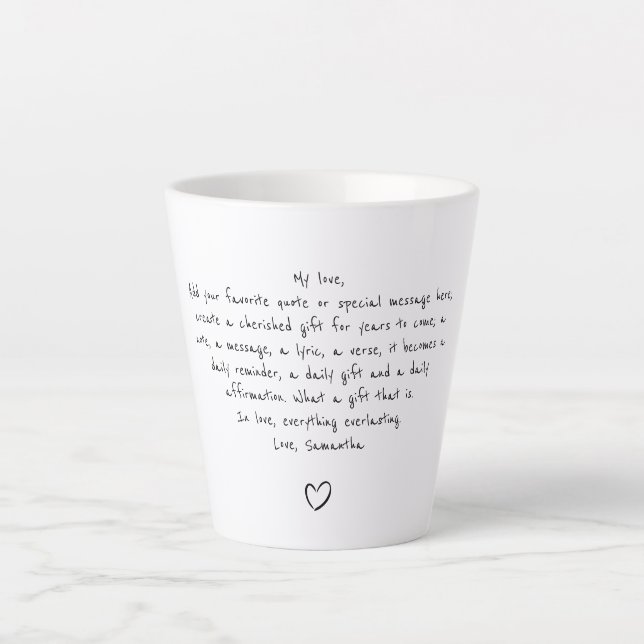 Personalisierte handgeschriebene Kaffeetasse Tee Milchtasse (Vorderseite)