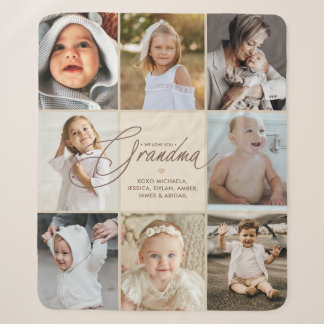 Personalisierte handgeschriebene Liebe Oma 8-Fotos Sherpadecke