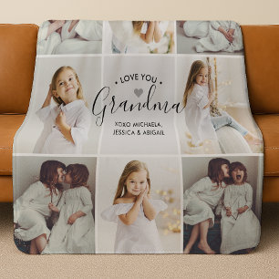 Personalisierte handgeschriebene Liebe Oma 8-Fotos Sherpadecke