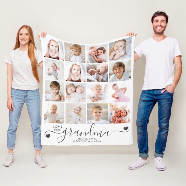 Personalisierte handgeschriebene Liebe Sie Oma 16  Fleecedecke (Beispiel)