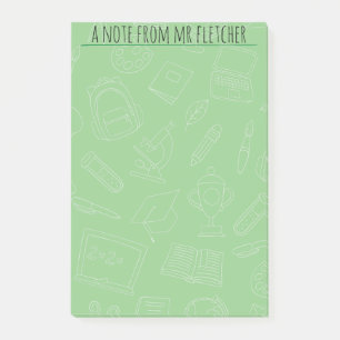 Personalisierte handgezeichnete Schule liefert Mus Post-it Klebezettel