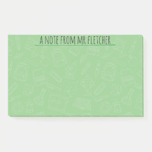 Personalisierte handgezeichnete Schule liefert Mus Post-it Klebezettel