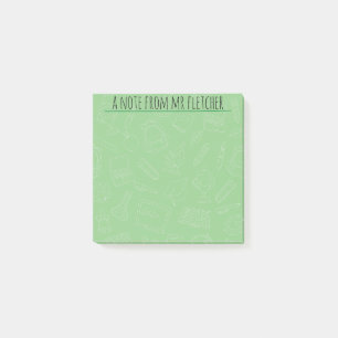 Personalisierte handgezeichnete Schule liefert Mus Post-it Klebezettel