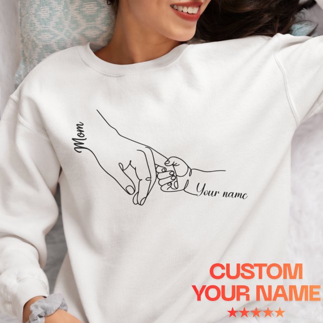 Personalisierte Handlinien-Kunst von Mutter und Ki Sweatshirt (Von Creator hochgeladen)
