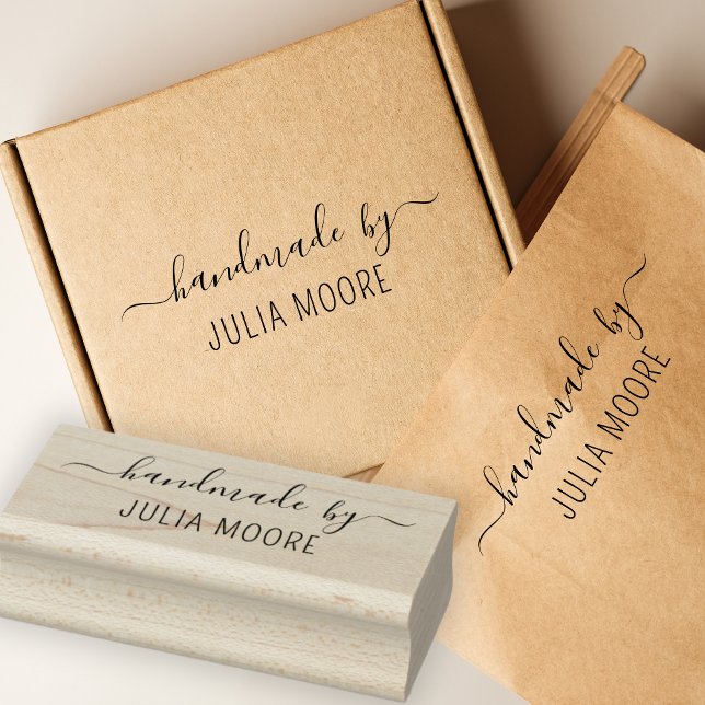 Personalisierte Handmade By Name Holz Gummistempel (Personalized Handmade By Name Wood Rubber Stamp
)