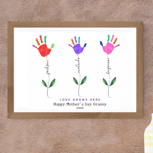 Personalisierte Handprint Blume Art 3 Blume Poster (Von Creator hochgeladen)