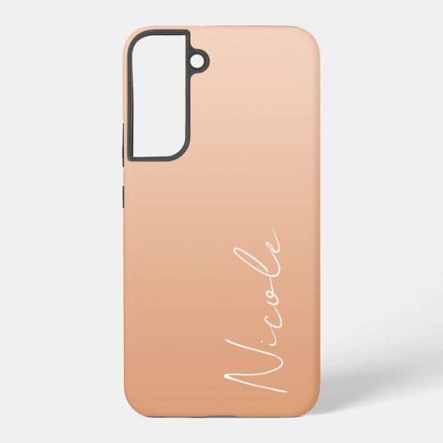 Personalisierte Handschrift in orangem Gradient Samsung Galaxy Hülle (Rückseite)