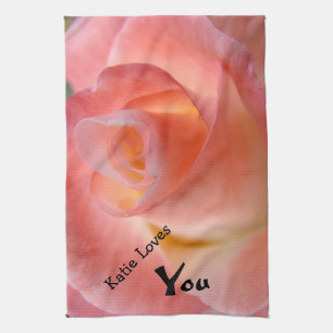 Personalisierte Handtuch-Geschenke Pink Rose Love Küchentuch