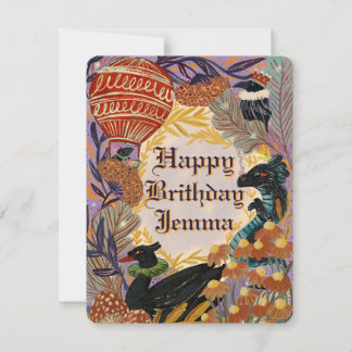 Personalisierte Happy Birthday Card Whimsical Natu Feiertagskarte