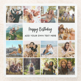 Personalisierte Happy Birthday Fotocollage Glasuntersetzer