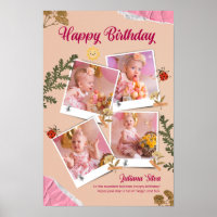 Personalisierte Happy Birthday Fotocollage-Karte