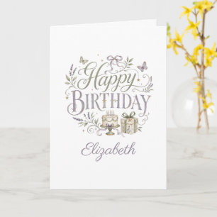Personalisierte Happy Birthday für sie Floralien Karte