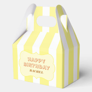 Personalisierte Happy Birthday Gelbe Streifen  Geschenkschachtel