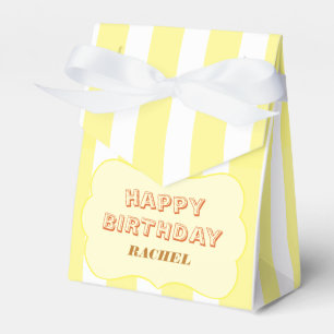 Personalisierte Happy Birthday Gelbe Streifen  Geschenkschachtel