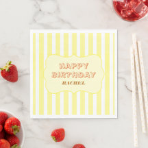 Personalisierte Happy Birthday Gelbe Streifen