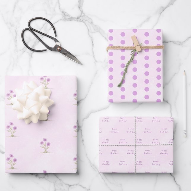 Personalisierte Happy Birthday Wrapping Paper Shee Geschenkpapier Set (Vorderseite)