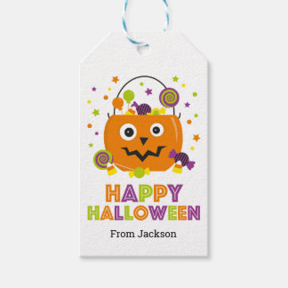Personalisierte Happy Halloween Candy Pail Gift Ta Geschenkanhänger