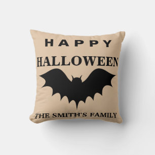 Personalisierte Happy Halloween Fledermaus Kissen