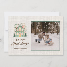Personalisierte Happy Holidays Card mit Fotos Feiertagskarte