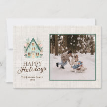 Personalisierte Happy Holidays Card mit Fotos