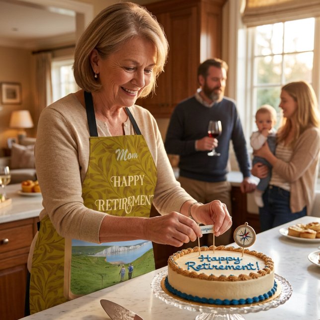 Personalisierte Happy Retirement Geschenke für Mam Schürze (Personalized Happy Retirement Gifts for Mom Yellow Apron)