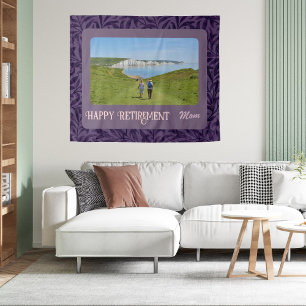 Personalisierte Happy Retirement Geschenke für Mam Wandteppich