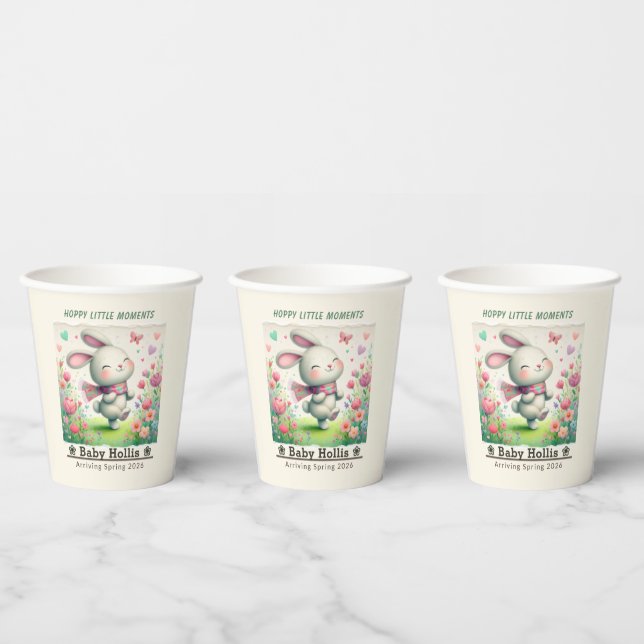 Personalisierte Häschen-Baby-Party-Becher Pappbecher (Multi)