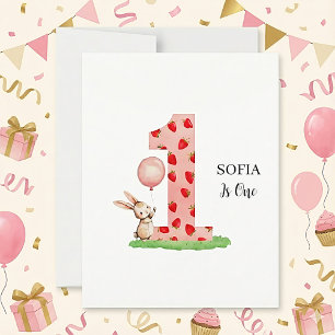 Personalisierte Hasen-Karten zum 1. Geburtstag für Feiertagskarte