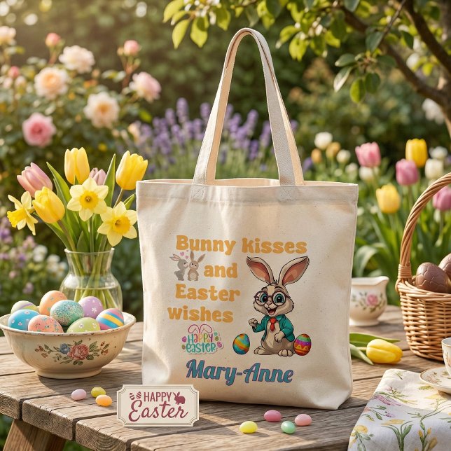 Personalisierte Hasen Küsschen Ostern Tragetasche (Von Creator hochgeladen)