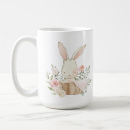 Personalisierte Hasen-Pastell-Blume Kaffeetasse