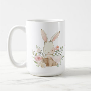 Personalisierte Hasen-Pastell-Blume Kaffeetasse