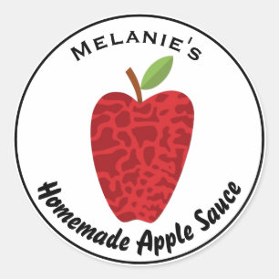 Personalisierte hausgemachte Apple Sauce Runder Aufkleber