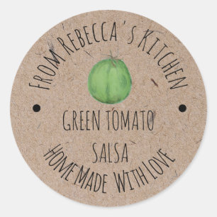 Personalisierte hausgemachte grüne Tomaten-Salsa Runder Aufkleber