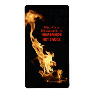 Personalisierte hausgemachte Hot Sauce Labels feue