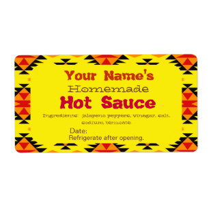Personalisierte hausgemachte Hot Sauce Labels indi