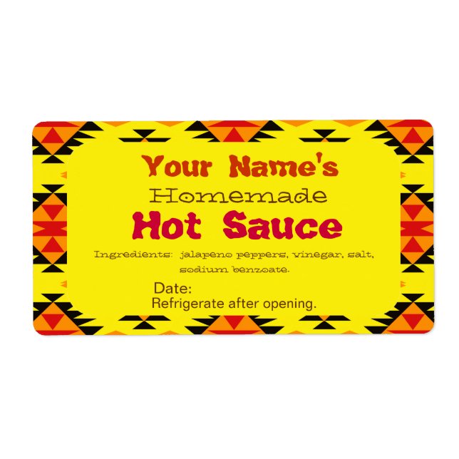 Personalisierte hausgemachte Hot Sauce Labels indi (Vorne)