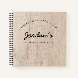 Personalisierte hausgemachte Liebe Rezept Rustikal Notizbuch