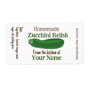 Personalisierte hausgemachte Zucchini Relish oder