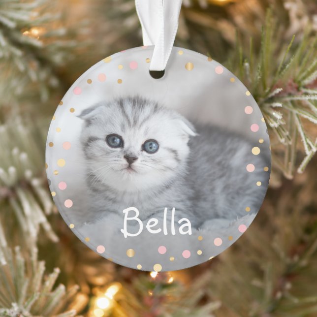 Personalisierte Hauskatze Meowy Weihnachtsfeiertag Ornament (Baum)