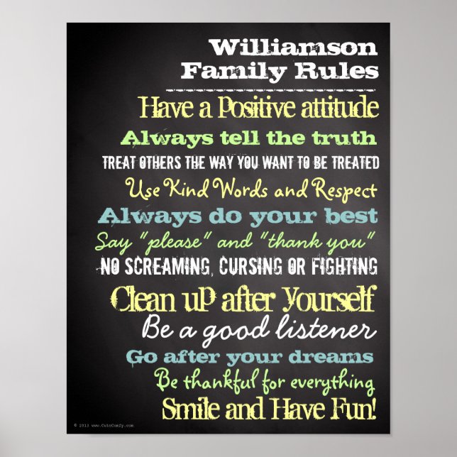 Personalisierte Hausordnung Poster (Vorne)