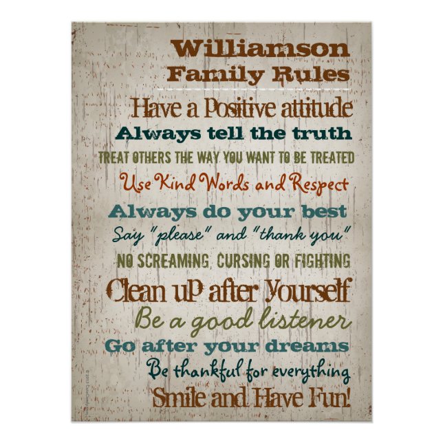 Personalisierte Hausordnung Poster (Vorderseite)