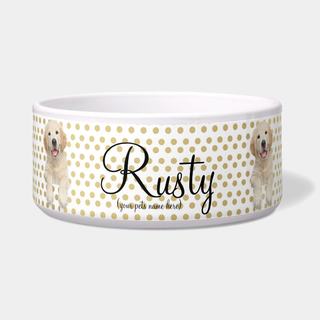 Personalisierte Haustier-Schüssel/goldener Napf (Vorderseite)