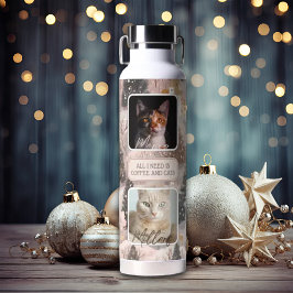 Personalisierte Haustiere Fotocollage Weihnachten Trinkflasche