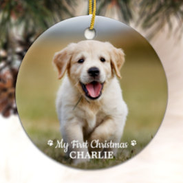 Personalisierte Haustiere Welpen Foto Hund Erste W Keramik Ornament