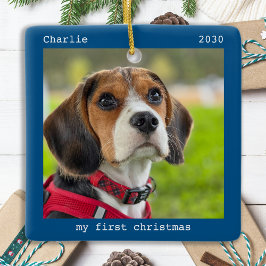 Personalisierte Haustiere Welpen Hund Foto Erste W Keramikornament